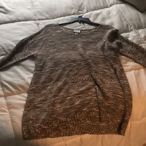 Kim Rogers brown and creme sweater